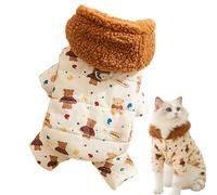 Veste d'hiver pour animal de compagnie - Sweat à capuche mignon pour chien, manteau doux et chaud pour petits chiens | Pull pour chat par temps froid avec boucle intégrée, tenue confortable pour se