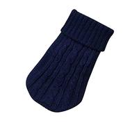 Veste d'hiver pour chien ou chiot pour petit chat, vêtement pour animal de compagnie, pull d'hiver pour chien (bleu marine, M)