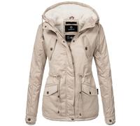 Veste d'hiver pour femme - Rembourrée en fausse fourrure - Marikoo B376 - Beige - Small
