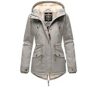 Veste d'hiver pour femme - Rembourrée en fausse fourrure - Marikoo B376 - Gris - Small