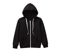 Veste d'hiver pour garçon - Imperméable - Long sweat à capuche - Manches longues - Veste historique - Romans d'amour occidentaux, Noir , 9-10 ans