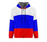 Veste D'Hiver Pour Hommes Veste Matelassée À Capuche Pour Hommes Manteau Drapeau De La Russie Avec Fermeture Éclair Veste D'Extérieur Coupe-Vent Pour Hommes Veste De Poche Chaude Manteau D'Hiver Xl