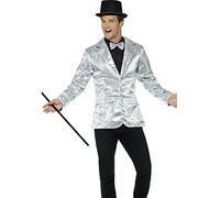 Veste Disco Argent À Sequins Luxe Homme Medium Argenté