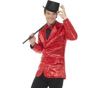 Veste Disco Rouge À Sequins Luxe Homme Xl Rouge