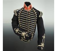 Veste d'officiers Hussar des années 1820, uniforme militaire napoléonien, manteau de défilé de commandant de la garde royale de la guerre civile coloniale victorienne