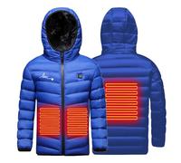 Veste Doudoune Chauffant Enfants Manteau Chauffant Electrique USB Garçons Filles avec 3 Zones de Chauffage Manches Longues Veste Chauffante Doudoune Vêtements Chauffants Lavable