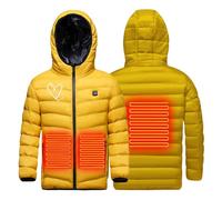 Veste Doudoune Chauffant Garçons et Filles Veste Chauffant Electrique Enfant à Capuche 3 Zones de Chauffage Manches Longues Veste Chauffante Doudoune Vêtements Chauffants Lavable