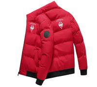 Veste Doudoune Homme Skyr-im, Matelassée Pliable Doudoune, Veste Matelassée pour la Randonnée et le voy.age, Courte(Red,5XL)