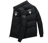 Veste Doudoune Homme Skyr-im, Matelassée Pliable Doudoune, Veste Matelassée pour la Randonnée et le voy.age, Courte(Black,5XL)