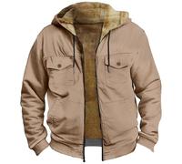 Veste Doudoune Homme Veste Mi Saison Manteau Hiver Chaud, Vestes Matelassée Couleur Unie Basique Blousons Homme sans Capuche Zipper Doudoune Coupe Ajustée Manteau Épais Épaissir Coupe-Vent Casual