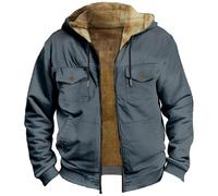 Veste Doudoune Homme Veste Mi Saison Manteau Hiver Chaud, Vestes Matelassée Couleur Unie Basique Blousons Homme sans Capuche Zipper Doudoune Coupe Ajustée Manteau Épais Épaissir Coupe-Vent Casual