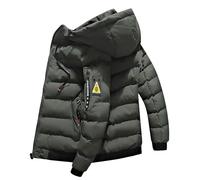 Veste Doudoune Homme Veste Mi Saison Veste Hiver Chaude, Blousons Décontractés Confortables Homme Puffer À Capuche Matelassé en Coton Extérieur Parka Thermiques Résistante À l'eau Coupe-Vent