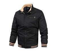 Veste e - Vestes en Coton léger pour Hommes Printemps et Automne vêtements d'extérieur décontractés avec Poches Blouson Homme Cuir Aviateur Marron