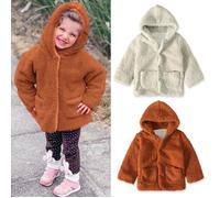 Veste en cachemire à capuche pour bébé fille - Marque - Casaque blanche avec fermeture éclair et poche L