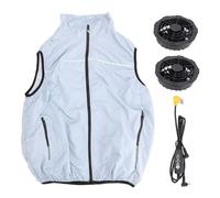 Veste en Climatisation avec 2 Ventilateurs, Gilet de Travail climatisé Unisexe pour Hommes et Femmes, Gilet de Refroidissement à 3 Niveaux à 3 Niveaux USB pour le Plein Air