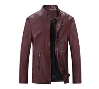 Veste en Cuir Artificiel pour Homme Blouson Hver - Jacket Homme Classique Hiver Chaud Minimaliste Doublure Confortable Zippé LéGer Coupe-Vent ÉLéGant Couleur Unie ExtéRieur Quotidien