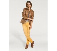 Veste en cuir cuir d'agneau souple - Linea Tesini - ambre AMBRE 48