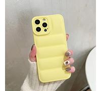 Veste en Cuir de Luxe The Puffer Phone Case pour iPhone 14 13 12 11 Pro XS Max x XR 7 8 Puls SE Coup de Choc à la Couleur Couleur, Jaune, pour iPhone XS (5,5)