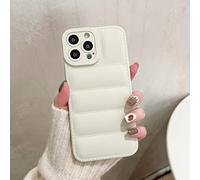 Veste en Cuir de Luxe The Puffer Phone Case pour iPhone 14 13 12 11 Pro XS Max XR 7 8 Puls SE Coup de Choc à la Couleur de la Couleur, Blanc Antique, pour iPhone 11 Pro