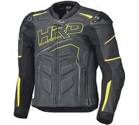Held Safer II Veste de moto en cuir, noir-jaune, taille 56 pour homme