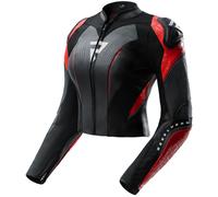 Rebelhorn Diva RS Veste en cuir moto pour femmes, noir/rouge, Taille 44