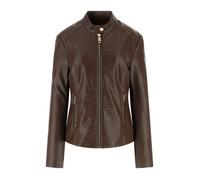 Guess Veste en cuir femme Claudine Biker Marron Taille S