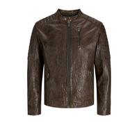 Jack & Jones – Veste en cuir Richard – Marron – Homme – Taille L