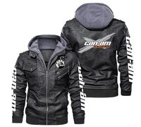 Veste en Cuir pour Homme C.a.n-a.m, Style Vintage Jacket, Synthétique Jacket pour Manteau Casual en pour Temps Froid, Camping, Anorak(Black2,M)