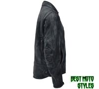 Veste en cuir pour homme STEVIE Rusty Stitches - Charcoal XXL