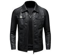 Veste en cuir pour homme - Veste de motard tendance pour homme - Automne - Faux PU - Hip Hop - Oversize - Streetwear, Noir B2, 4XL