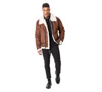 Veste en cuir réversible faux mouton Sixth June Marron S