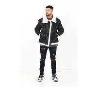 Veste en cuir réversible faux mouton Sixth June Noir XS