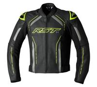 Veste en cuir RST S1 pour hommes - Jaune fluo