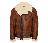 Sixth June Veste en cuir sherpa Marron – Taille S