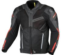 Macna Galvic Blouson de moto perforé en cuir/textile, noir-rouge, taille 56 pour homme
