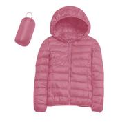 Veste en duvet légère pour femme avec capuche - Veste d'hiver décontractée à zip - Doudoune matelassée avec poche - Veste en duvet mince - Manteau d'hiver - Manteau avec poche, S