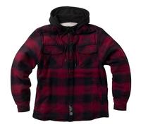Veste en flanelle west coast choppers hell bent rouge/noir
