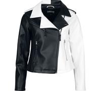 Veste en imitation cuir Gothic de Gothicana by EMP - Jacket in Black and White - S à L - pour Femme - noir/blanc S