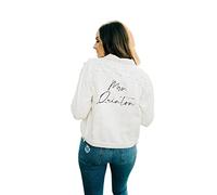 Veste en jean blanche personnalisée pour la mariée,Veste en jean Wifey pour mariage,Vestes en denim pour femmes avec perles,Veste en jean nuptiale, BLANC, M