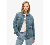 Superdry Embroidered Denim Chore Jacket Bleu S Femme