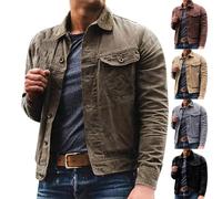 Veste en jean courte pour homme - Style militaire rétro des années 60 et 70 - Chemise-veste - Surchemise en denim - Style vintage - Veste de camionneur - Veste de style western classique - Manteau de