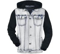 Veste en Jean de RED by EMP - Veste En Jean Avec Manches & Capuche En Sweat - S à 5XL - pour Homme - bleu/noir L