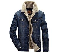 Veste en Jean d'hiver pour Hommes Veste en Jean de Camionneur épais Sherpa pour Hommes, Manteau d'extérieur en Jean doublé en Polaire, Plus la Taille 6XL