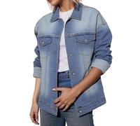 Veste En Jean Femme de loisirs Versatile Féminine Longues Vêtements Décontractées Transition Ajustée Avec Poches Spring Fall Outwear