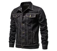 Veste en Jean Homme Blouson Jacket Homme Manches Longues Couleur Unie Grandes Tailles Coupe Vent Automne Et Hiver Manteau en Jean Homme Blouson en Jean Homme Classique Décontractée Pas Cher