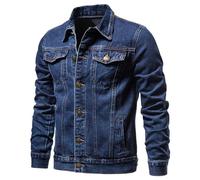 Veste en Jean Homme Blouson Jacket Manches Longues Coupe Vent Automne Hiver