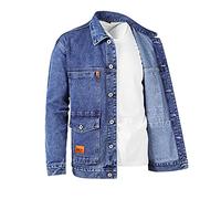 Veste en Jean Homme Casual Blouson Léger Chaud Manteau pour Hiver Automne - Mi-Saison Denim Jacket Exterieur de Travail Moto