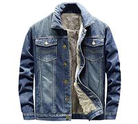 Veste en Jean Homme Casual Blouson Polaire Hommes Léger Veste Mi Saison en Jeans Denim Jacket Chaud Hiver Vestes Jean Exterieur Blouson Polaire de Travail Moto Manteau Hiver Automne Pas Cher