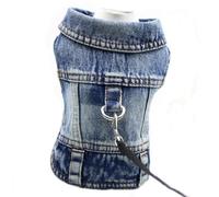 Veste en Jean Lavable sans Manches pour Animaux De Compagnie, Yorkshire Terrier, Chihuahua, Carlin, Manteau, Chaton, Chiot, Vêtements De Printemps Et d'automne,Bleu,XS