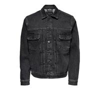 Veste en Jean LED Zeppelin Denim Trucker Blouson à Manches Longues Chemise ONSBART, Couleurs:Noir, Taille de Veste:M